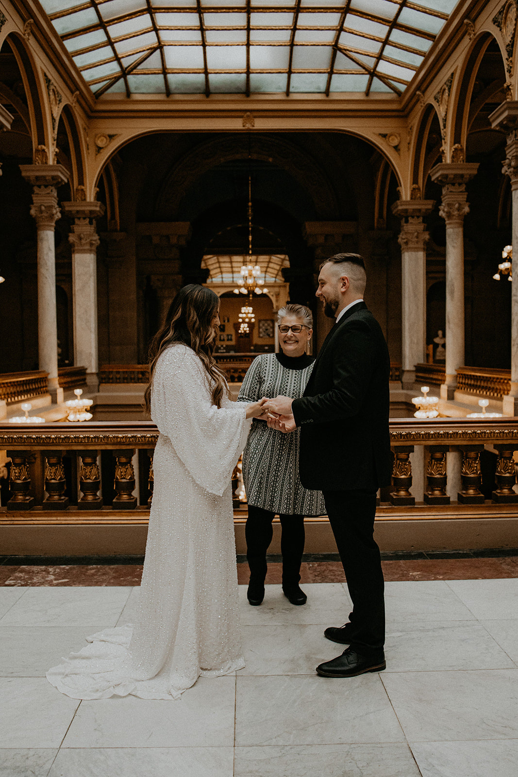 Elope at the Indiana State House.  Marry Me In Indy! LLC Photo by Karen Trejo Photography.