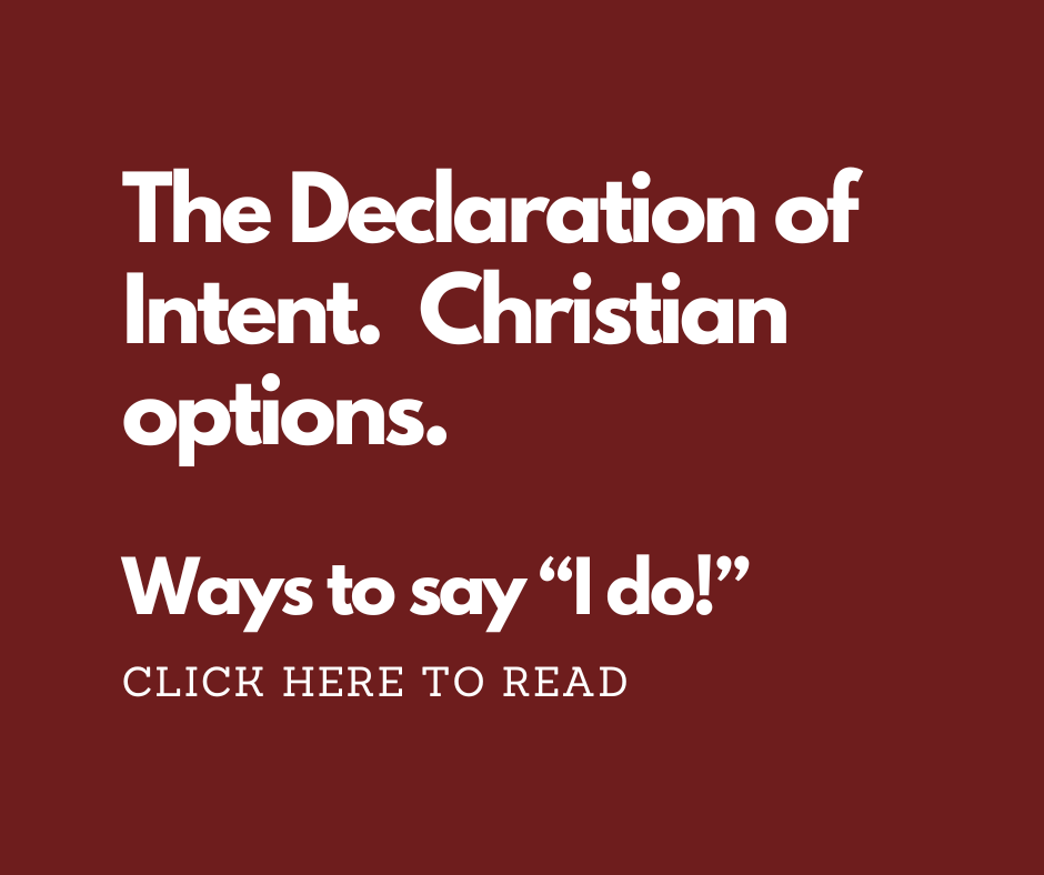 Christian Wedding Vows - The declaration of Intent.  Marry Me In Indy! LLC. 