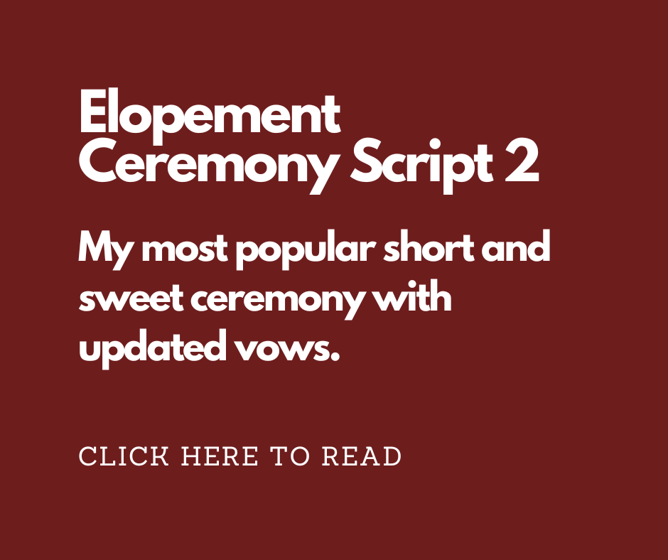 Romantic Elopement Ceremony Script 2. Marry Me In Indy! LLC.