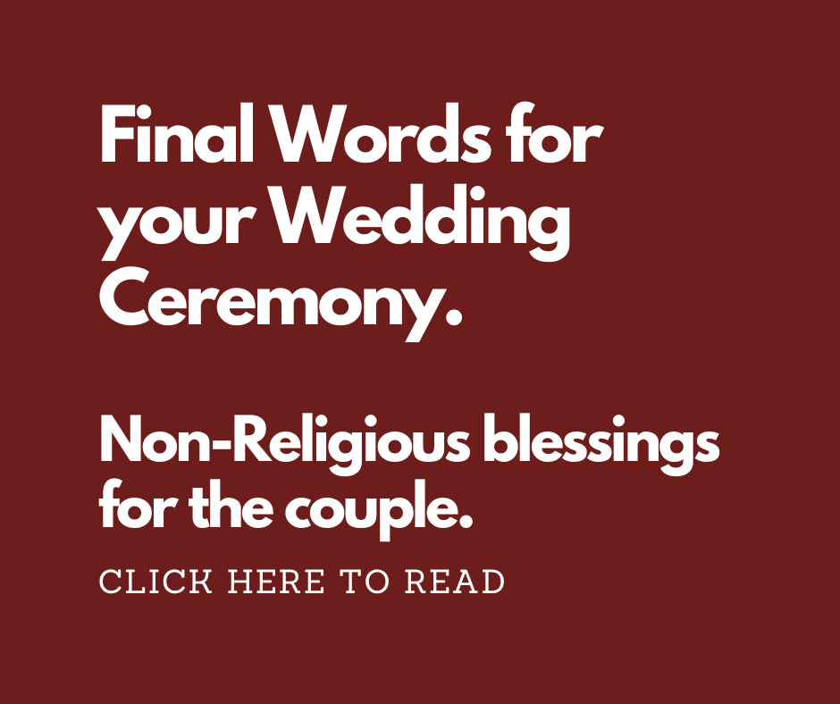 Final blessings for your wedding ceremony. Marry Me In Indy! LLC. 