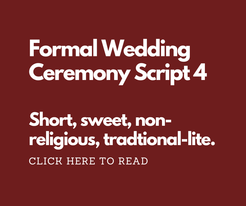 Formal Wedding Ceremony Script 4.  Marry Me In Indy! LLC.