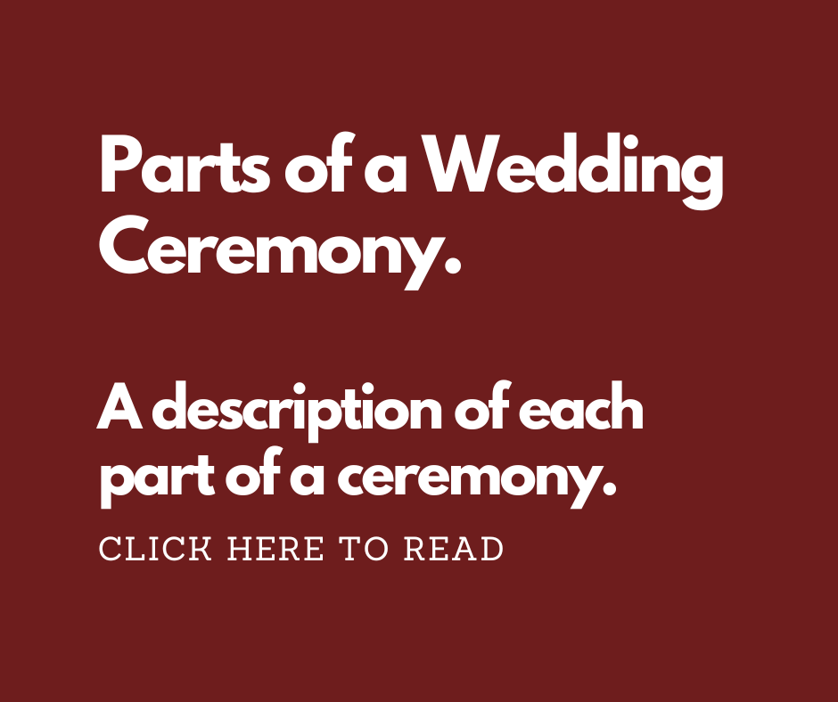 Parts of a wedding ceremony script.  Marry Me In Indy! LLC.