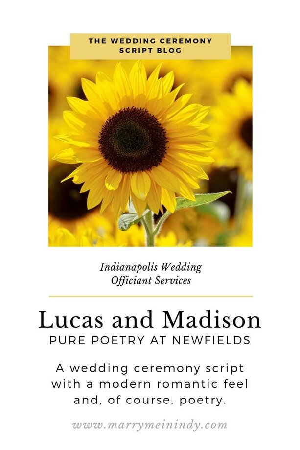 Lucas and Madison's Wedding Ceremony Script, Newfields, Indianapolis, IN. Wedding Ceremony Pro